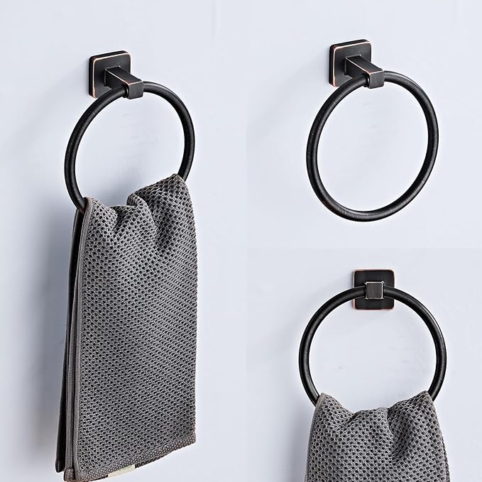 Bathroom Hardware Set 4 Pieces,Oil Rubbed Bronze Bathroom Accessories Set Stainless Steel Wall Mounted, Hand Towel Bar, Towel Ring, Robe Towel Hooks,Toilet Paper Holder,Towel Bar Set, 23.6 Inch - Image 4