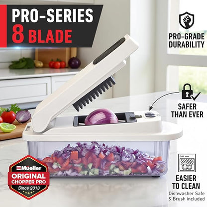 Mueller The Real Original Pro Chopper since 2013 Vegetable Chopper Mandoline Slicer, 8 Blade Food Veggie Chopper Onion Vegetable Cutter with Container, Kitchen Gadgets & Essentials, (10 in 1) - Image 2