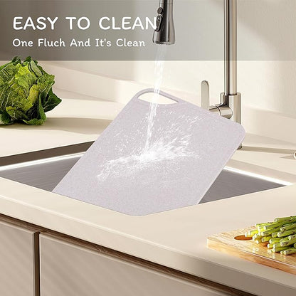 Cutting Board for Kitchen,Wheat Straw Fiber Cutting Board, Dish Washer Safe, w/Juice Grooves for Meat, Veggies,Easy Grip Handle, Non-slip Surface,Eco-friendly,Serveware Accessories(15.3‘x10.6‘）