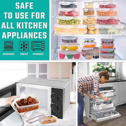 RockBerry 50 Pcs Large Food Storage Containers with Lids Airtight-85 OZ to small Containers-Total 526OZ Stackable Kitchen Set -BPA Free Leak proof containers- Freezer Microwave safe - Image 5
