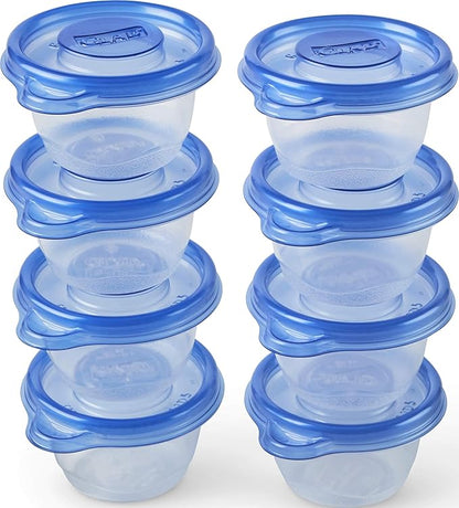 Glad GladWare Mini Round Food Storage Containers with Lids, Small BPA Free Reusable Plastic Snack Containers with Lock Tight Seal for Lunch, Portion Control, and On the Go, 4 Oz, 8 Count - 12 Pack - Image 5