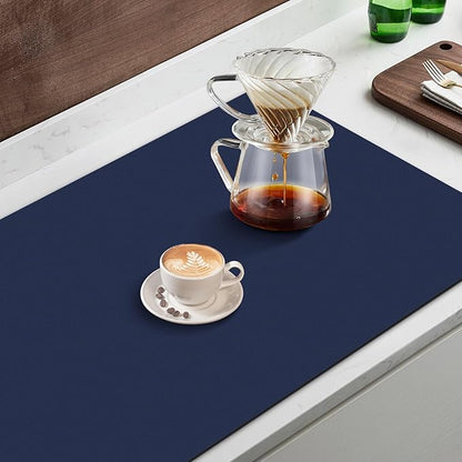 WISELIFE Coffee Mat Super Absorbent Dish Drying Mat Coffee Bar Accessories Large Drying Mats for Kitchen Counter 16" W x 24" L, Blue - Image 5