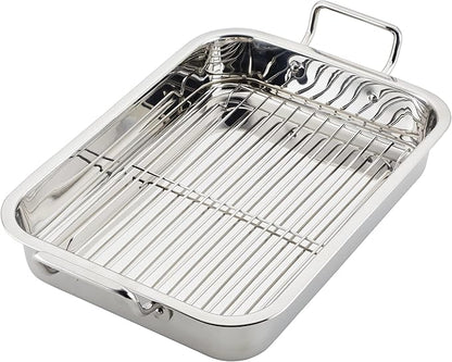 Farberware Classic Traditions Stainless Steel Roaster/Roasting Pan with Rack, 17 Inch x 12.25 Inch - Image 12