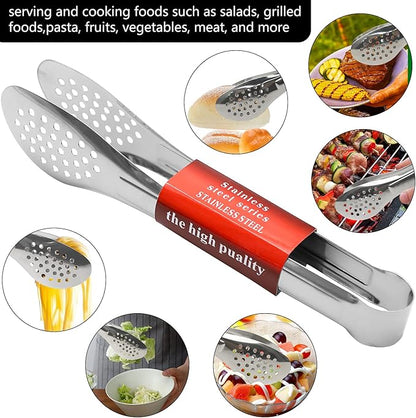6 Pack Buffet Tongs,Stainless Steel Serving Tongs Serving Utensils 7Inch,9Inch,12Inch - Image 5