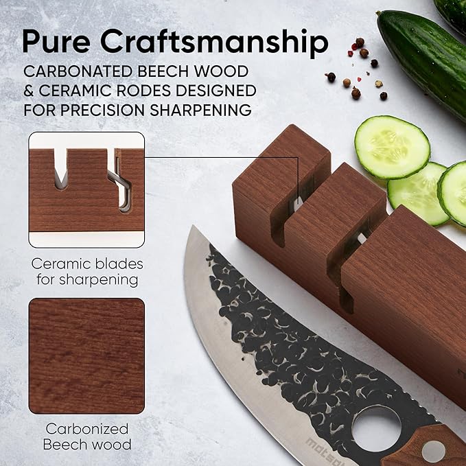 Matsato Knife Sharpener – Chef & Pocket Knife Sharpener, Knives Blade Sharpening, Kitchen Gift for Men & Women, Afilador de Cuchillos, 7.09" x 1.97" - Image 4