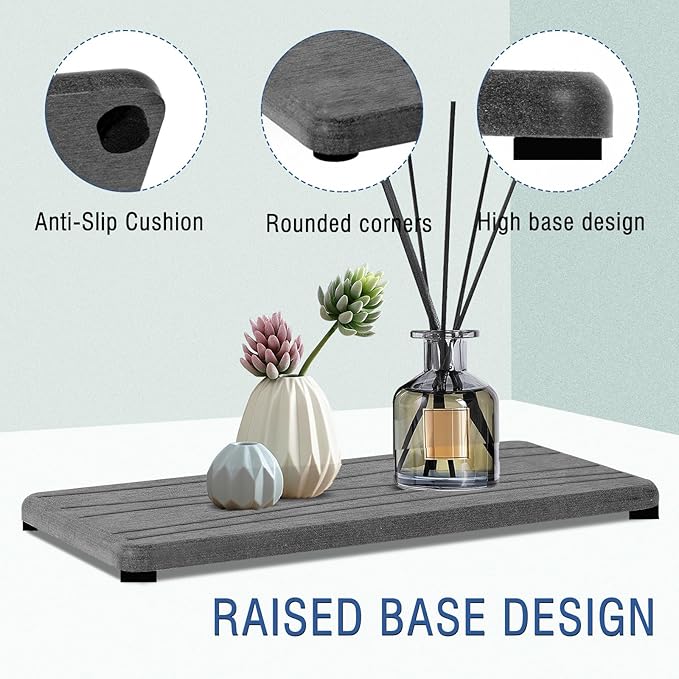 2PCS Water Absorbing Stone Tray, Fast Drying Stone Sink Tray, Water Absorbent Diatomite Trays, Stones Soap Trays, Diatomite Coasters for Kitchen Sink Bathroom Counter, Hand Soap Dish & Holders - Image 5