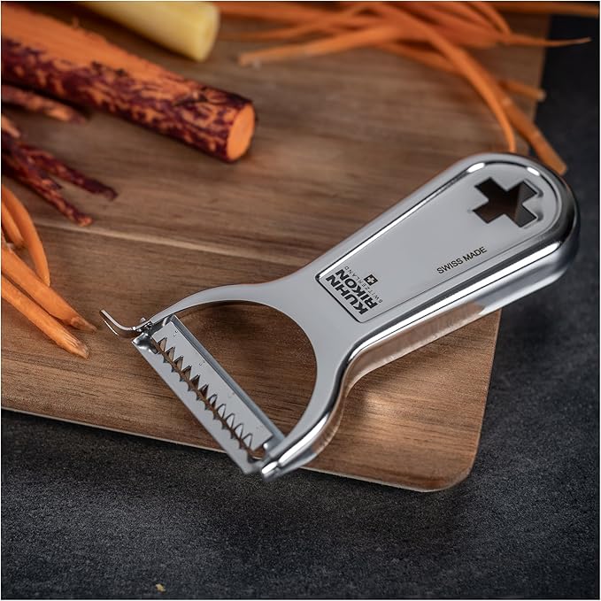 Kuhn Rikon "Swiss Metallic" Julienne Cross Peeler, Silver - Image 2