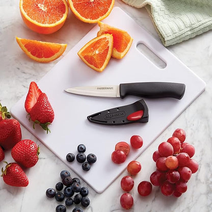 FARBERWARE Reversible Plastic Cutting Board,8x10 Inch,White,Dishwasher Safe,Non-Porous and Durable for Chopping,Slicing,Prep,Easy to Store,(Pack of 3) - Image 5