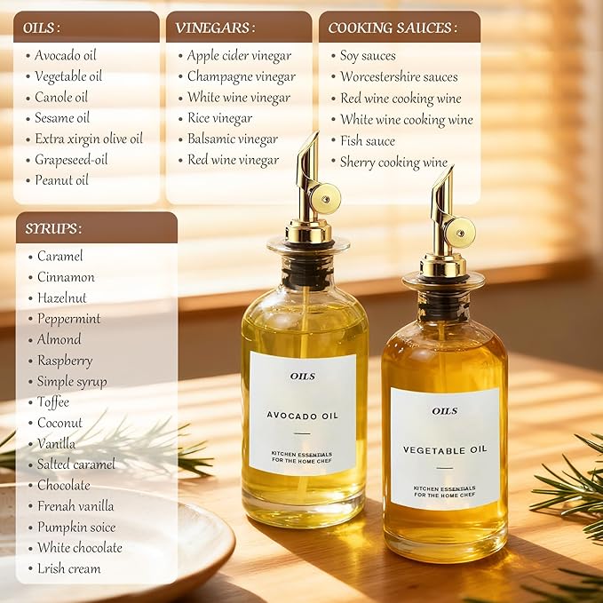 350 ML Premium Olive Oil Dispenser Bottles for Kitchen with Pourer, Elegant Olive Oil Bottle, Sprayer for Cooking, Vinegar Dispenser Bottle Set of 2,Home Oil Container As Gift (M) - Image 4