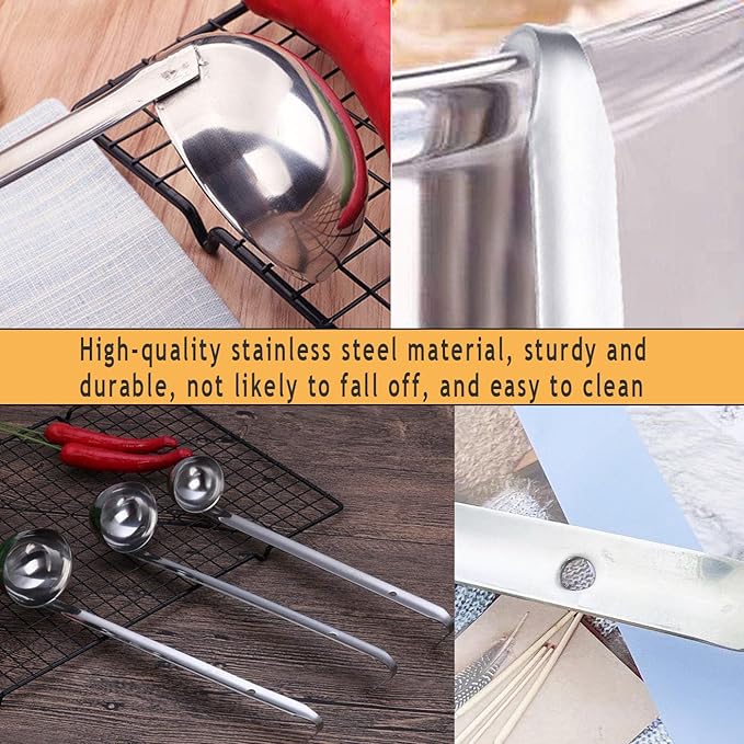 Markeny 4 Pieces Stainless Steel Soup Ladle Metal Handle Ladle with Pouring Rim,1oz/2oz/3oz/5oz Set Ladles for Cooking Soup Sauce - Image 8