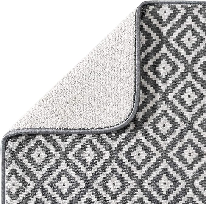 SUBEKYU Microfiber Dish Drying Mat for Kitchen Counter, Absorbent Dishes Drainer/Rack Pad for Countertop, 19.2 by 15.8 Inches (Rhombus), Grey, 1 Pack - Image 3