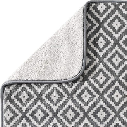 SUBEKYU Microfiber Dish Drying Mat for Kitchen Counter, Absorbent Dishes Drainer/Rack Pad for Countertop, 19.2 by 15.8 Inches (Rhombus), Grey, 1 Pack - Image 3