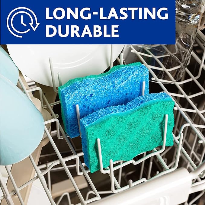 O-Cedar Scrunge Non-Scratch Scrub Sponge Multi-Use,All-Purpose,Odor-Resistant,Scrubbing Sponge Safely Cleans All Hard Surfaces in Kitchen and Bathroom,6 Count (Pack of 2) - Image 5