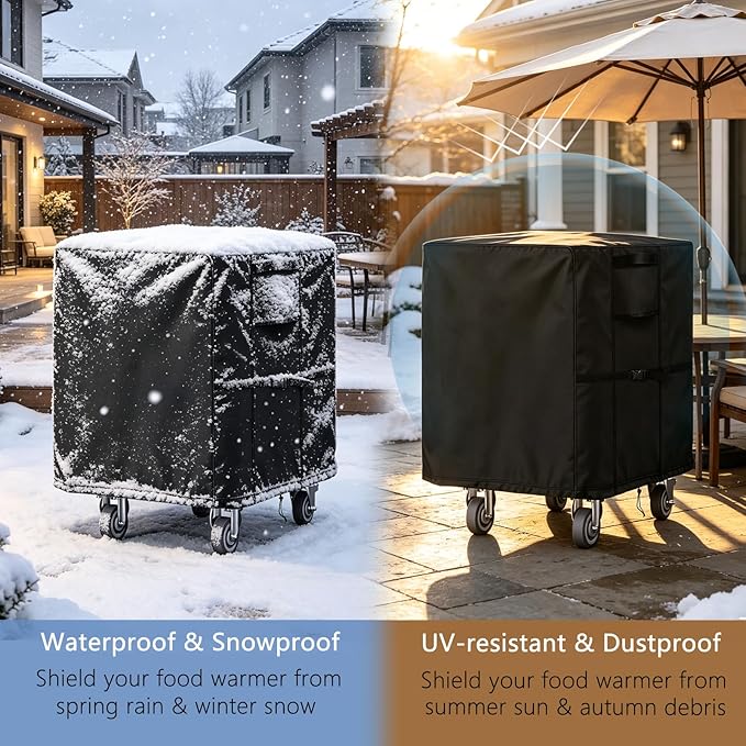 Food Warmer Cover, Heavy Duty Waterproof and Dustproof Covers for CAMMOO YITAHOME FOHERE Food Warmer Hot Box 127QT - 26" L x 19" W x 34" H