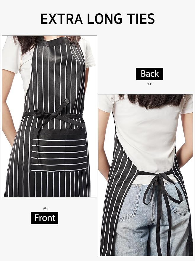 Syntus Apron for Men Women, Adjustable Cooking Kitchen Chef Aprons with 2 Pockets, Cotton/Polycotton/Polyester - Image 5