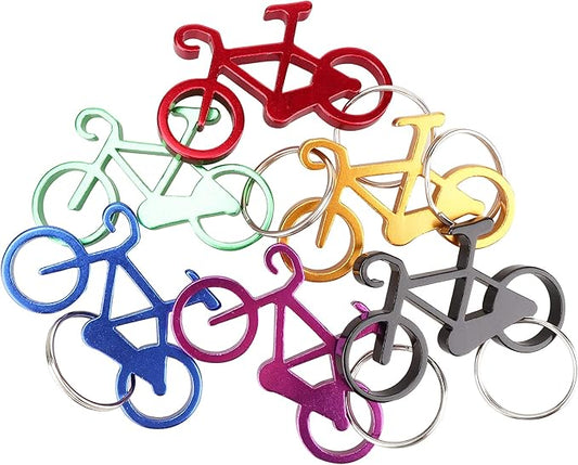 SWATOM Bicycle Bottle Opener with Keychain Key Tag Chain Ring Accessories 6PCS…