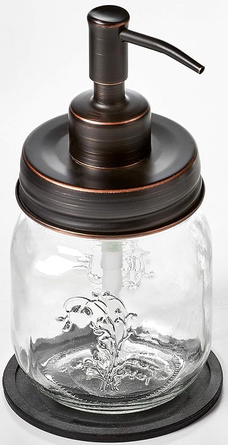 Mason Jar 12oz & 16oz Soap and/or Lotion Dispensers for Hand Sanitizer, Liquid Soap or Hand/Body Lotion (Oil Rubbed Bronze, 12oz & 16oz)