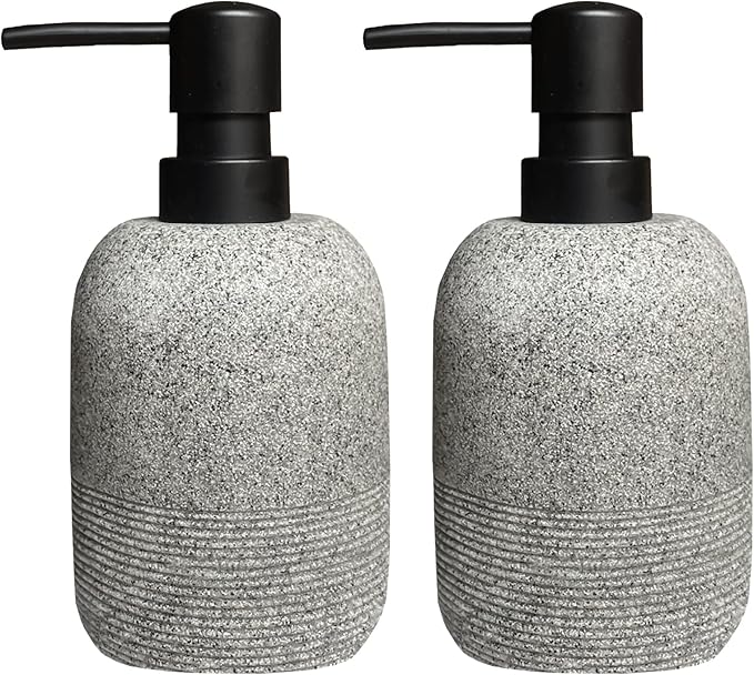 GalDal 2pcs/Set Grey Soap Lotion Dispenser with A Spare Pump,Liquid Hand Soap Dispenser Sets for Bathroom Countertop, Soap Dispenser for Kitchen. - Image 5