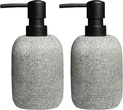 GalDal 2pcs/Set Grey Soap Lotion Dispenser with A Spare Pump,Liquid Hand Soap Dispenser Sets for Bathroom Countertop, Soap Dispenser for Kitchen. - Image 5