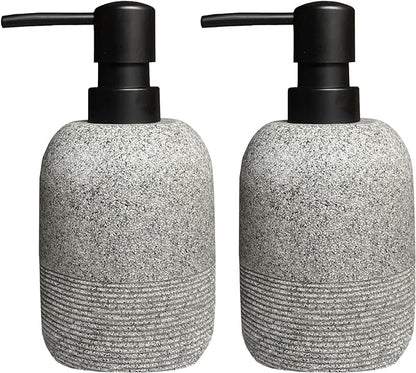 GalDal 2pcs/Set Grey Soap Lotion Dispenser with A Spare Pump,Liquid Hand Soap Dispenser Sets for Bathroom Countertop, Soap Dispenser for Kitchen. by GalDal
