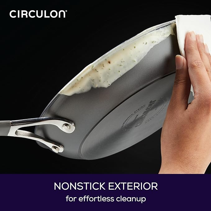 Circulon - 83906 Circulon Radiance Hard Anodized Nonstick Frying Pan / Fry Pan / Hard Anodized Skillet with Helper Handle - 14 Inch, Gray - Image 3