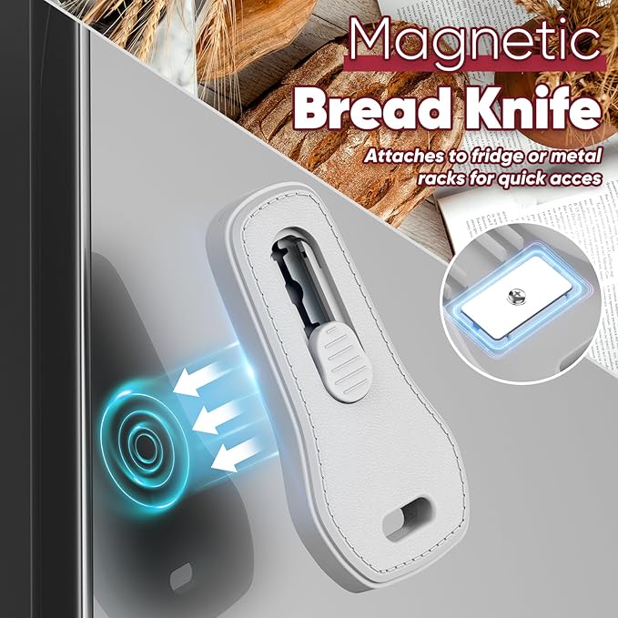 24SHEN Bread Lame, Sourdough Scoring Tool with Extractable & Magnetic, Sour Dough Tools Sourdough Cutter for Homemade Bread Making, Scoring Knife Include 5 Razor Blades-Gray - Image 5