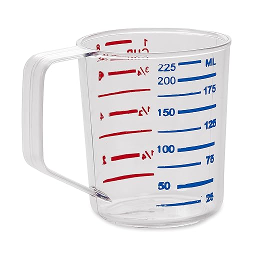 Rubbermaid Commercial Products Bouncer Clear Measuring Cup, 1-Cup /0.25-Quart, Clear, Strong Food Grade, Easy Read for Liquid/Dry Ingredients, for Home/Professional Kitchen - Image 3