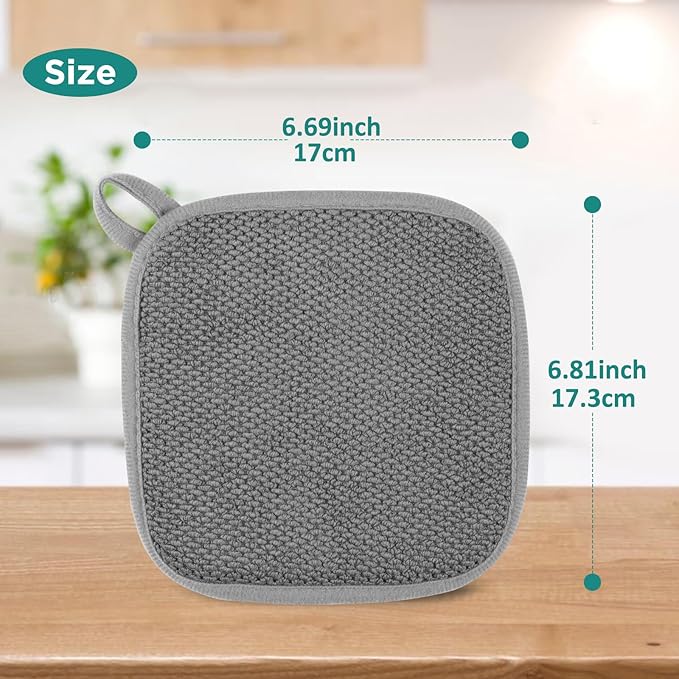 GeeRic Microfiber Dish Drying Mat, Super Absorbent Kitchen Dish Drying Pad for Mother's Day, Reversible Gift Mats for Countertop, 7 * 7 inch Gray - Image 2
