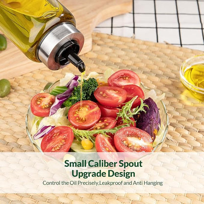 hotder Oil Bottles, Olive Oil Dispenser, Oil Dispenser Bottles, Oil Dispenser, Oil Dispenser Bottle for Kitchen, Glass Oil Bottle 500ml, Easy Refill & Cleaning Non-Drip Spout (450ML) - Image 3