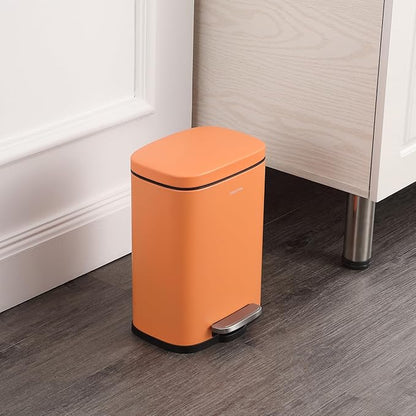 happimess HPM1006K Connor Rectangular 13-Gallon Trash Can with Soft-Close Lid and Free Mini Trash Can, Fingerprint Resistant, Modern, Minimalistic for Home, Kitchen, Office, Bathroom, Carrot Cake - Image 7