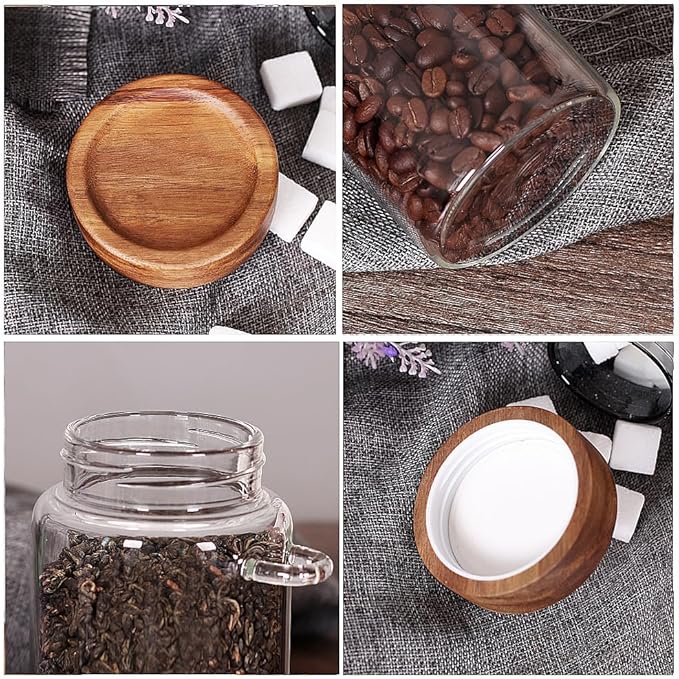 SAIOOL Sugar Jar with Lid and Spoon Set of 2, 16 OZ Tea Canisters for Loose Tea Jars with Screw Mouth, Coffee Container for Ground, Retro Style Truly Airtight - Image 6