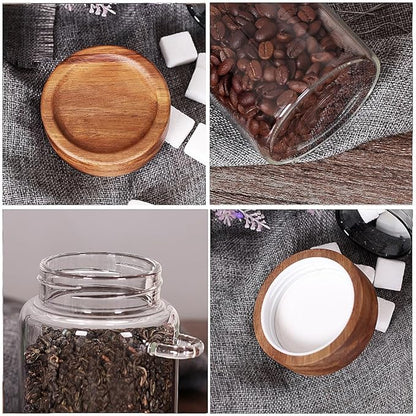 SAIOOL Sugar Jar with Lid and Spoon Set of 2, 16 OZ Tea Canisters for Loose Tea Jars with Screw Mouth, Coffee Container for Ground, Retro Style Truly Airtight - Image 6
