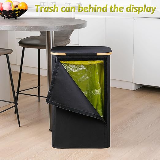 efluky Recycling Bin Holder 100L, 26 Gallon Trash Can with Lid, Garbage Bag Holder for Yellow Bags, Easy Removal, (Inner Bag Not Included) -Black - Image 6