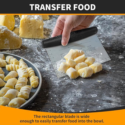 ALLTOP Bench Scraper & Chopper - Baking Essentials,Stainless Steel Blade Knife,Ideal Kitchen Tool for Home Baking and Meal Prep, Bread Making, Pasta,Pastry,Dough and Cake - Set of 2 Pack - Image 4