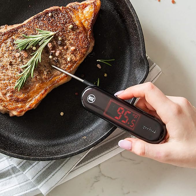 GoodCook Touch Digital Thermometer with LCD Display Instant Read with Stainless Steel Probe Built-In Magnet for Easy Storage, Black - Image 8