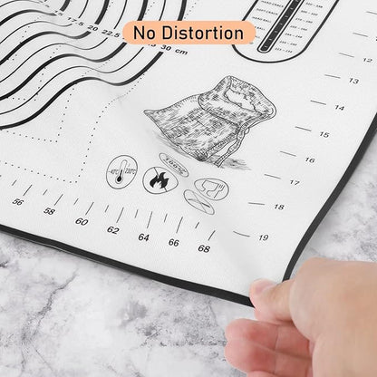 Silicone Pastry Mat - Non-Slip with Measurement Baking Mat for Fondant/Rolling Dough/Pie Crust/Pizza and Cookies - Oven Liner/Counter Mat/Kneading Mat,24" x 32", Black - Image 6