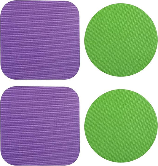 LUTER 4pcs Jar Opener, Rubber, Multi-function Silicone Bottle Opener for Seniors with Weak Hands Lid Cap Gripper Pads Kitchen Coasters Gadgets(Green, Purple) by Unknown