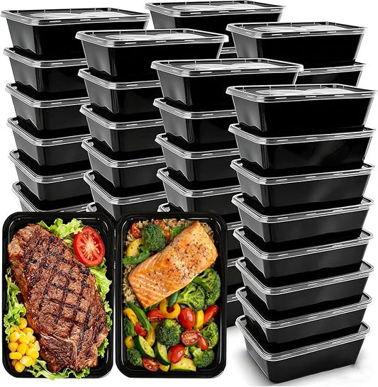 50-Pack Meal Prep Containers, 26 OZ Microwavable Reusable Food Containers with Lids for Food Prepping, Disposable Lunch Boxes, Plastic Food Boxes- Stackable, Freezer Dishwasher Healthy by IUM%C3%89