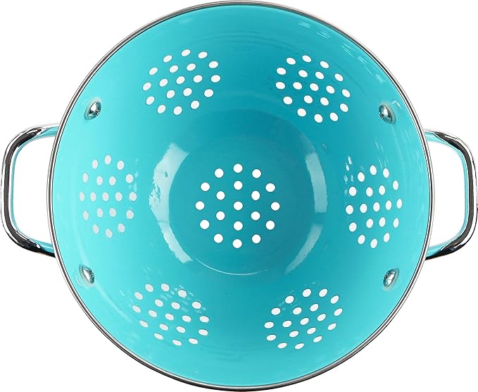 Calypso Basics by Reston Lloyd Powder Coated Enameled Colander, 1.5 Quart, Turquoise
