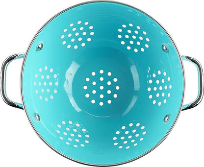 Calypso Basics by Reston Lloyd Powder Coated Enameled Colander, 1.5 Quart, Turquoise