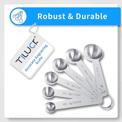TILUCK Stainless Steel Measuring Cups & Spoons Set,Coffee Scoop Spoon,Kitchen Gadgets for Cooking & Baking,Set of - Image 3