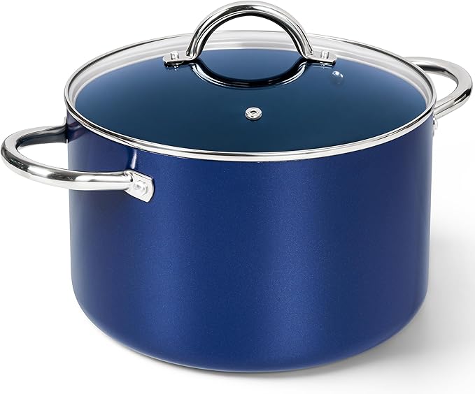 MICHELANGELO 10 Quart Stock Pot with Lid, Non Toxic Cooking Pot, Ceramic Soup Pots with Lid, Non Stick Pot with Stainless Steel Handle, Induction Compatible by Michelangelo