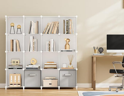 HOMIDEC Closet Organizers and Storage, 16 Cube Storage Organizer, Closet Organizer Bookshelf Cubes Shelves for Clothes, Bedroom, Kids Room, Bathroom, Wardrobe, Garment Racks, White - Image 6