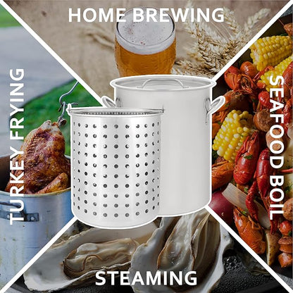 CONCORD 36 QT Stainless Steel Stock Pot w/Basket. Heavy Kettle. Cookware for Boiling (36) - Image 6