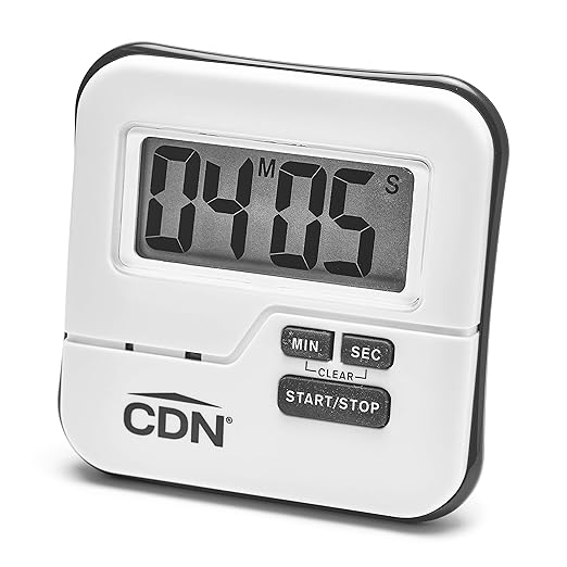 CDN Waterproof Kitchen Timer | Big Digital Display | 90-Second Loud Alarm with Flashing Light | Shatterproof & Steamproof | Magnet & Stand Mount | Ideal for Chefs | TMW1 by CDN-ComponentDesignNorthwestInc