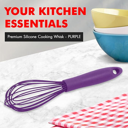 Chef Craft Premium Silicone Wire Cooking Whisk, 10.5 Inch, Purple - Image 2