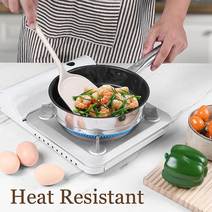 LIANYU 8Pcs Kitchen Cooking Utensils Set, Silicone Cooking Utensil Set, Heat Resistant Kitchen Tools for Nonstick Cookware, Includes Silicone Spatula, Spoon, Ladle, Turner, Dishwasher Safe, Khaki - Image 8