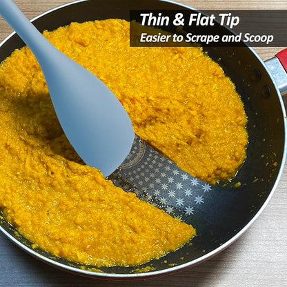 Upgrade Silicone Spatula Spoon Set,VOVOLY Heat Resistant Rubber Spoonula, Seamless Non-Stick Flexible Scrapers for Baking Mixing Tool,3 Pack,Starry Blue - Image 7