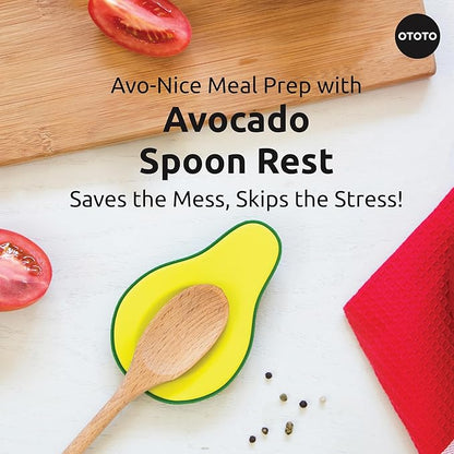 OTOTO Avocado Spoon Rest for Stove Top - Silicone Spoon Rest for Kitchen Counter, for Ladles, Tongs, Spatula Funny Cool Cute Kitchen Gifts Gadgets Accessories - Image 2