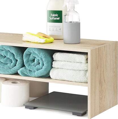 Whitmor Wood Stackable 2-Shelf Shoe Rack, White Oak, 24 inches - Image 4